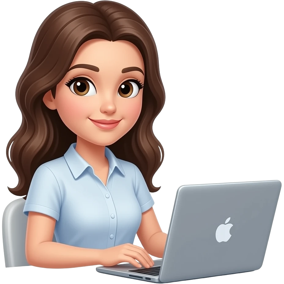 beautiful brunette at the laptop emoji