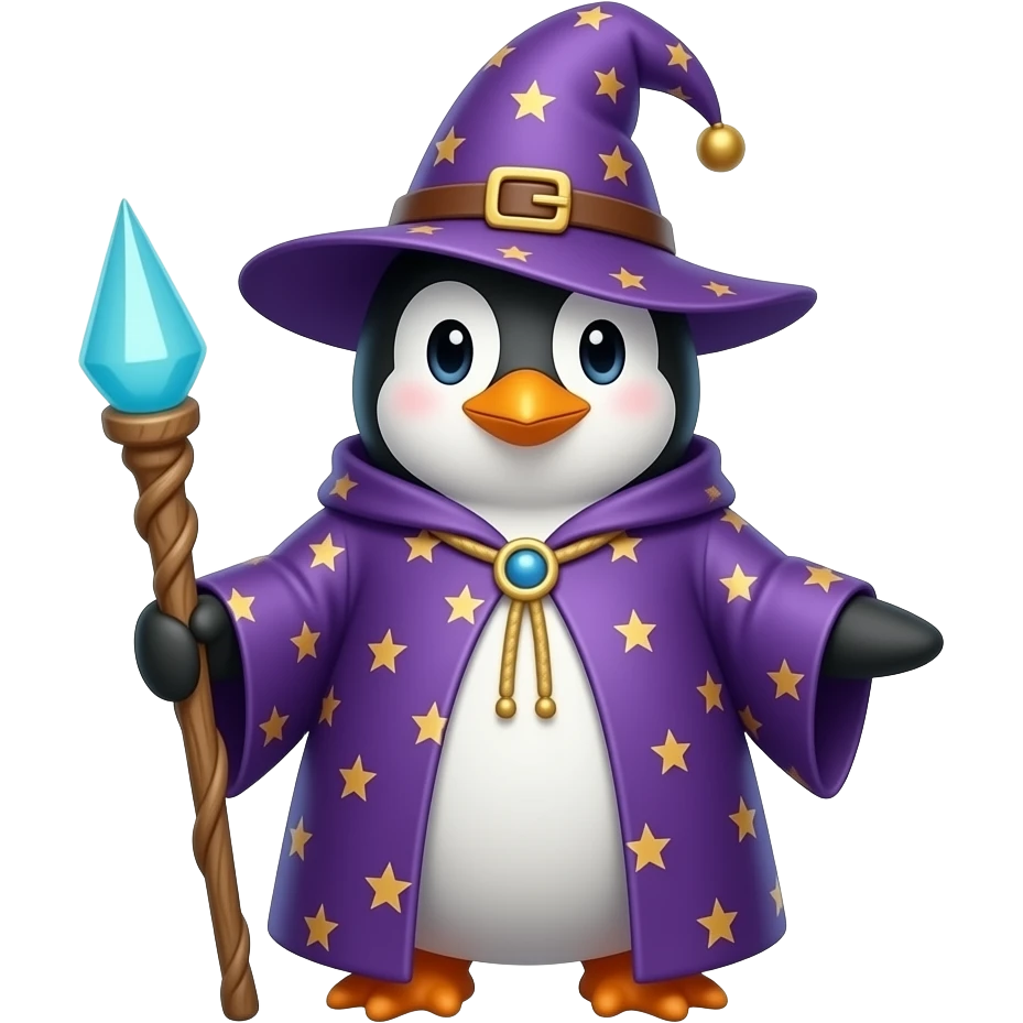 Penguin Wizard emoji
