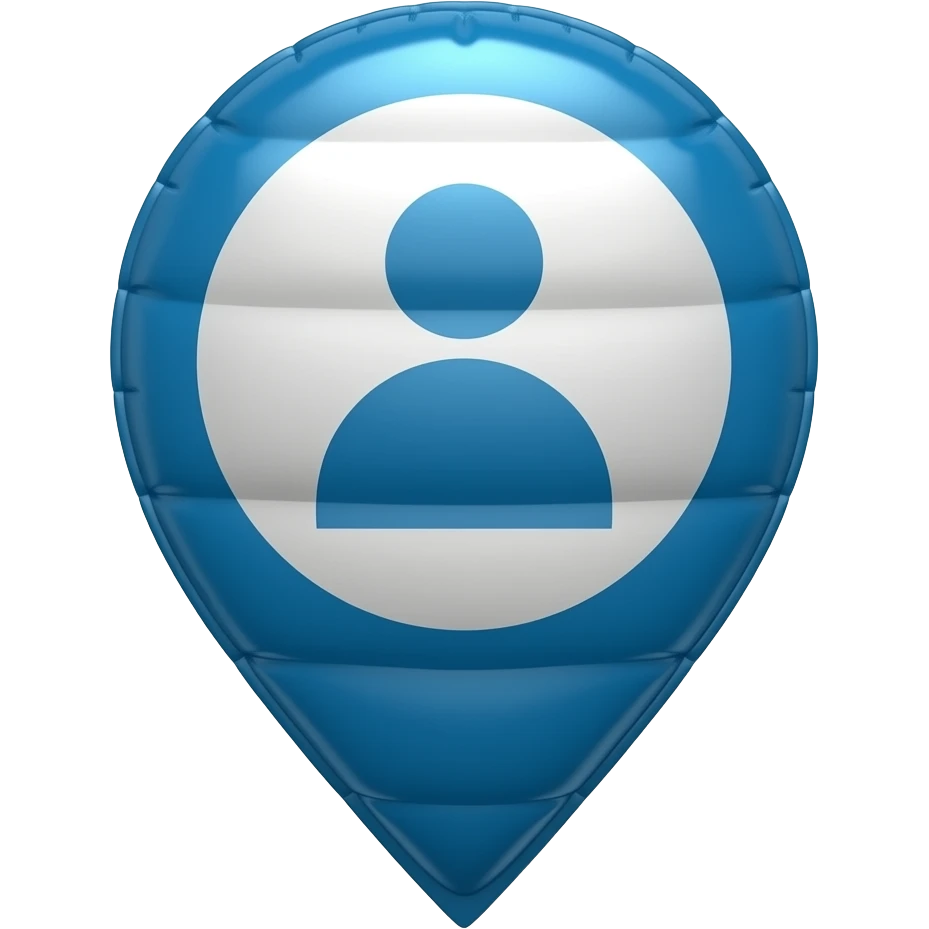 inflatable map pin color 003B73 emoji