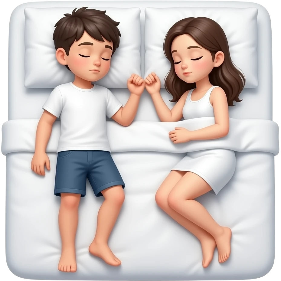 Create a Full body boy and girl without cloth together to sex sleeping position emoji