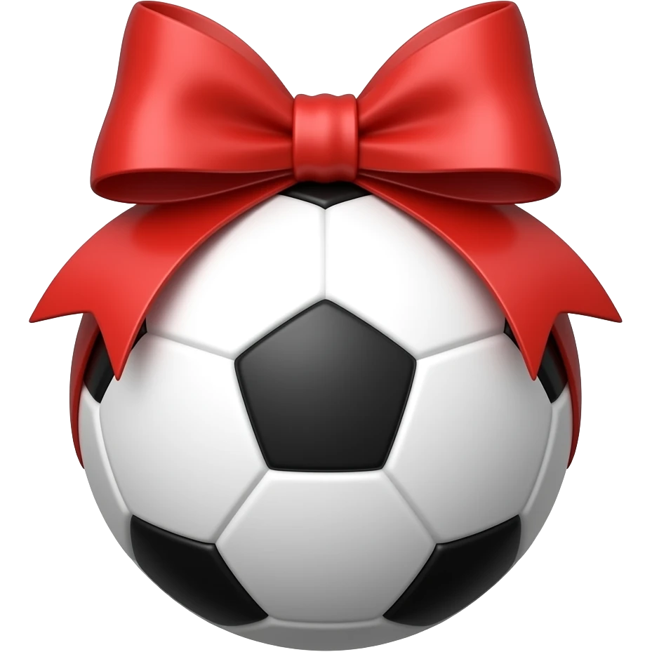 Soccer with a bow emoji