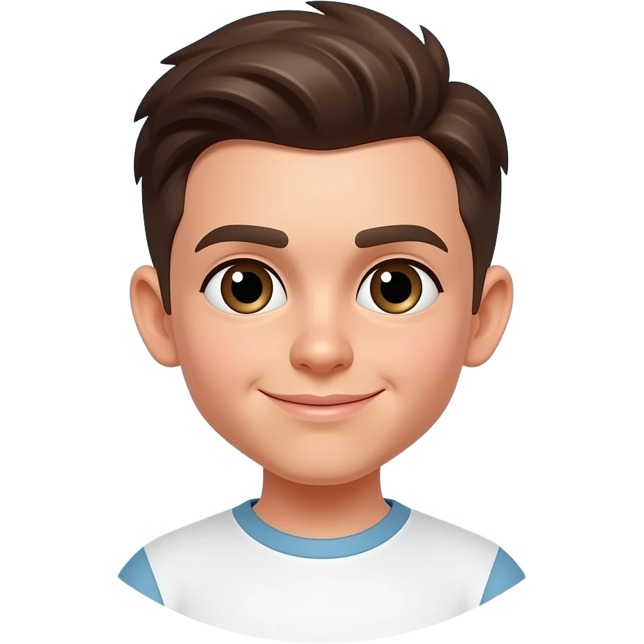 Create high-quality glossy emojis with a vibrant modern style.Make the emojis look premium, shiny, and eye-catching with bright highlights, smooth gradients, soft reflections, and glowing details.boy round edgeemoji emoji