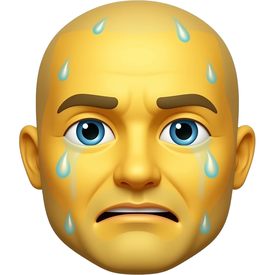 sweating yellow face emoji