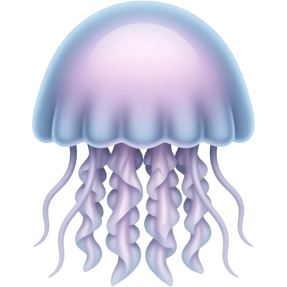 3d soft rounded cartoon style hangng jellyfish emoji