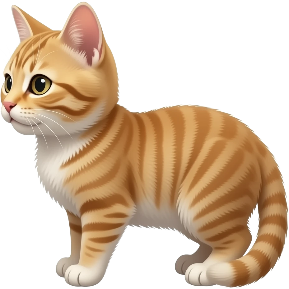 一直侧背对我们，双手背在后面，站着的小猫 emoji