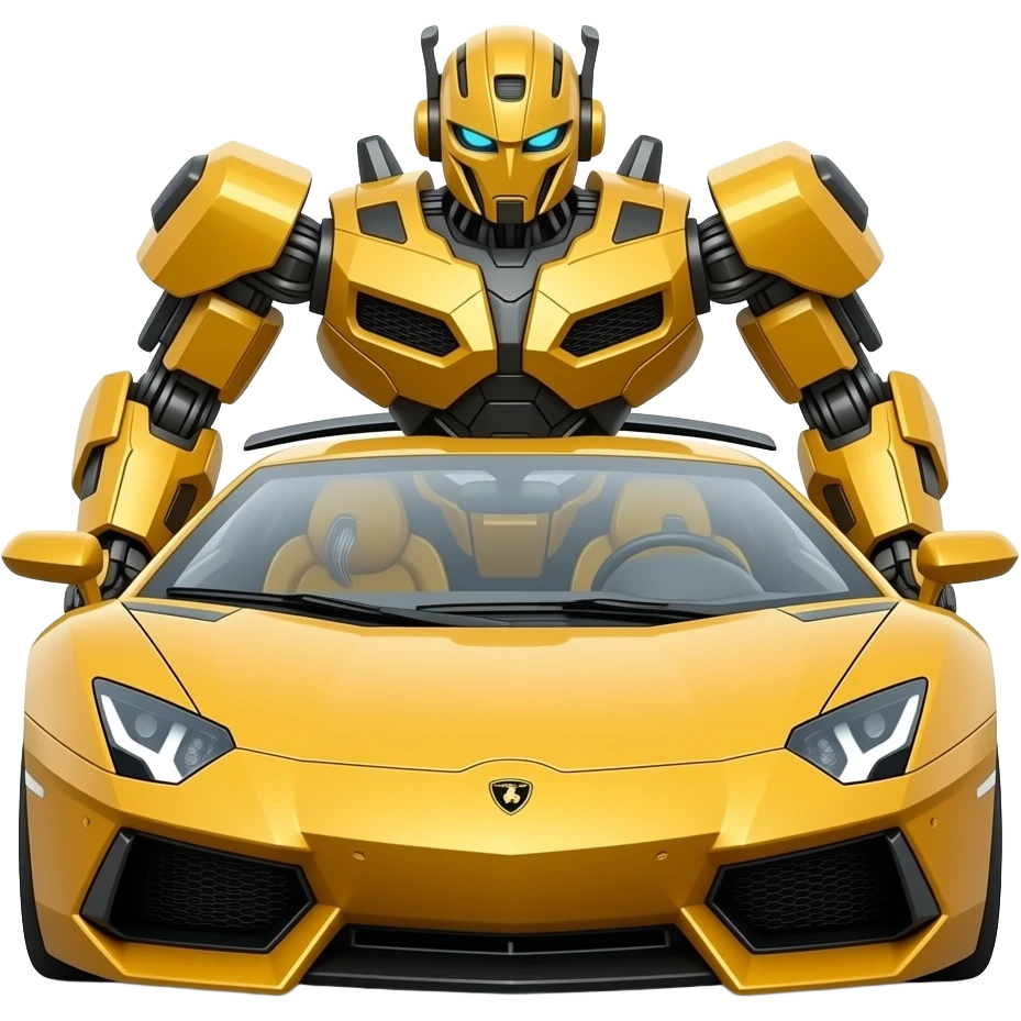 Lamborghini transformer robot emoji