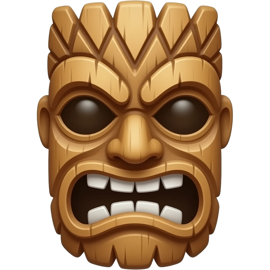 tiki wood statue emoji