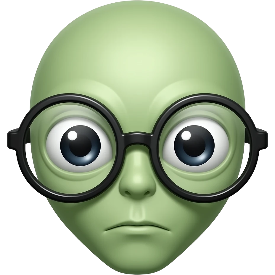 alien with glasses eyes wide head emoji