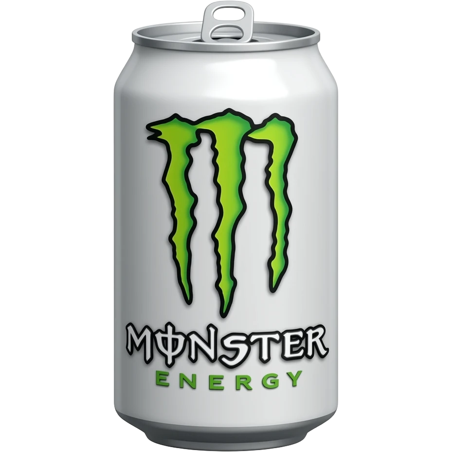 Lata de Monster energy blanca emoji