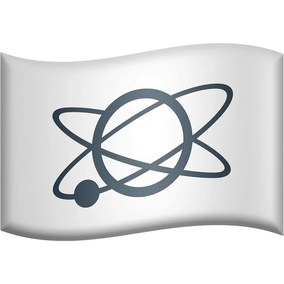 White flag with orbit on it emoji