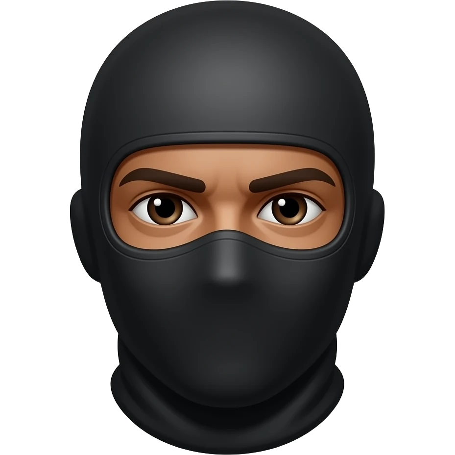 Thug man head with balaclava on emoji