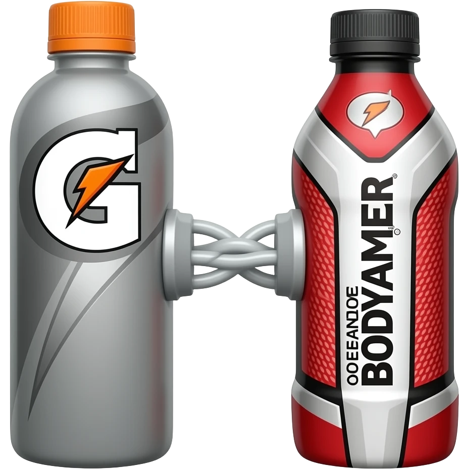 Gatorade drink, and Body Armor and connect to each other emoji