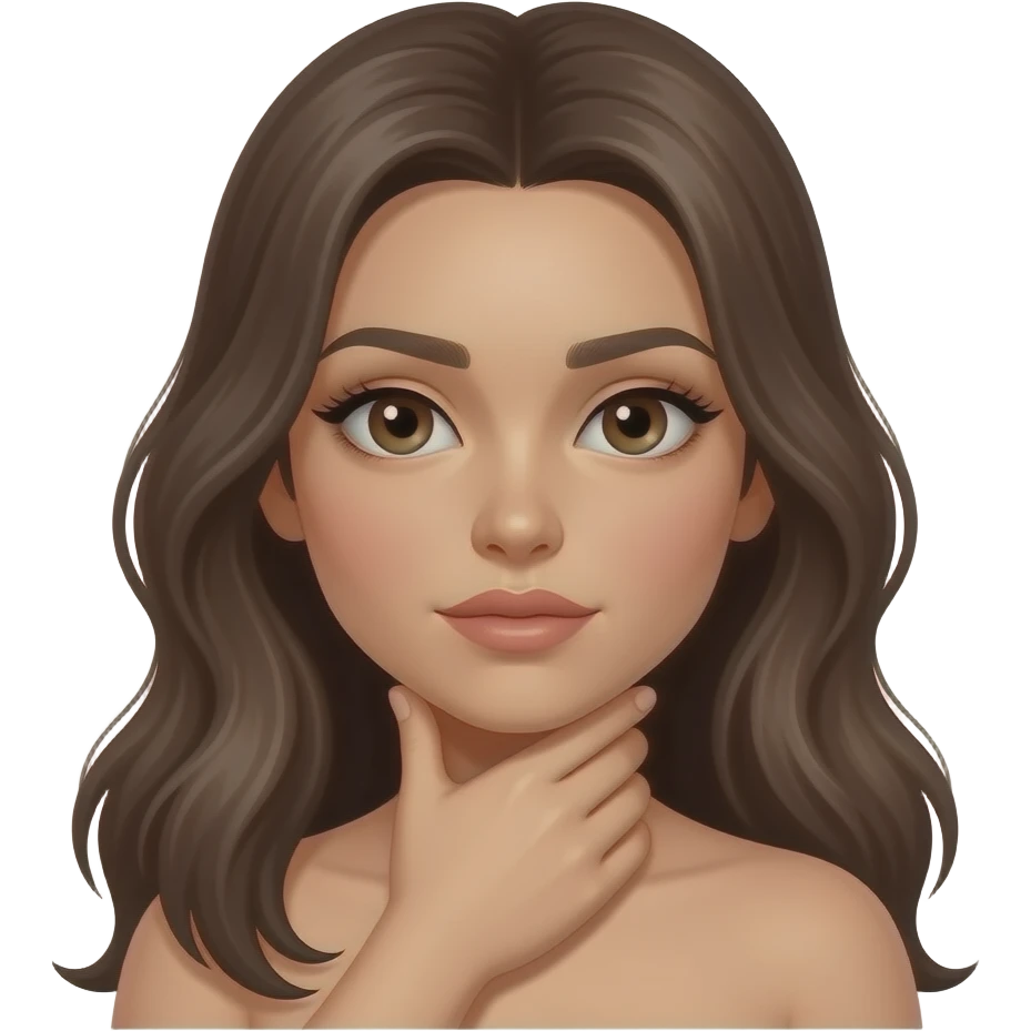 Hand on throat choke female sexual long hair emoji