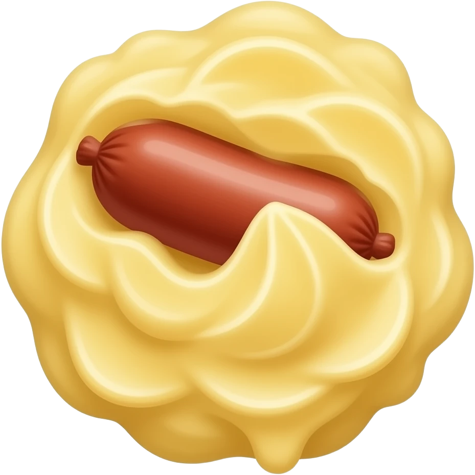 mashed potatoes with sausage emoji