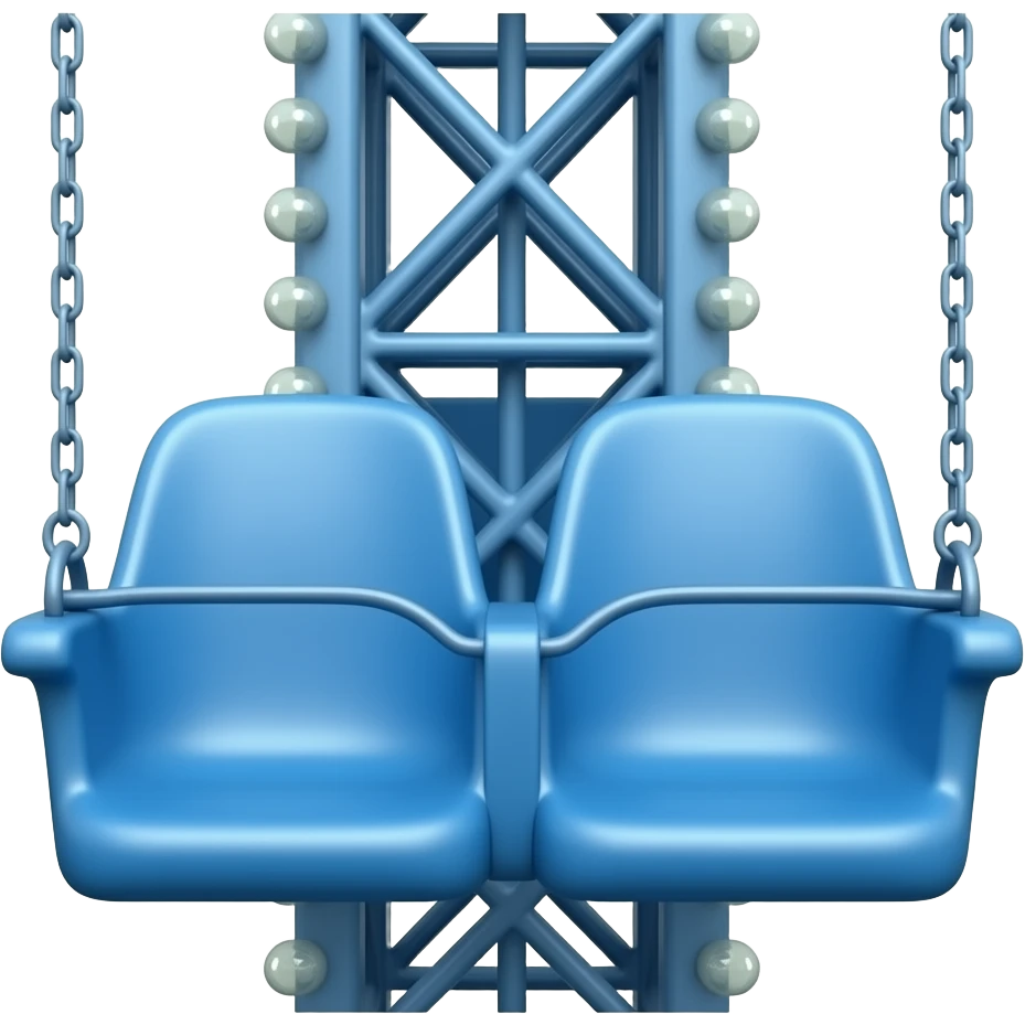 blue colored vertical drop tower carnival ride, empty single row of ...
