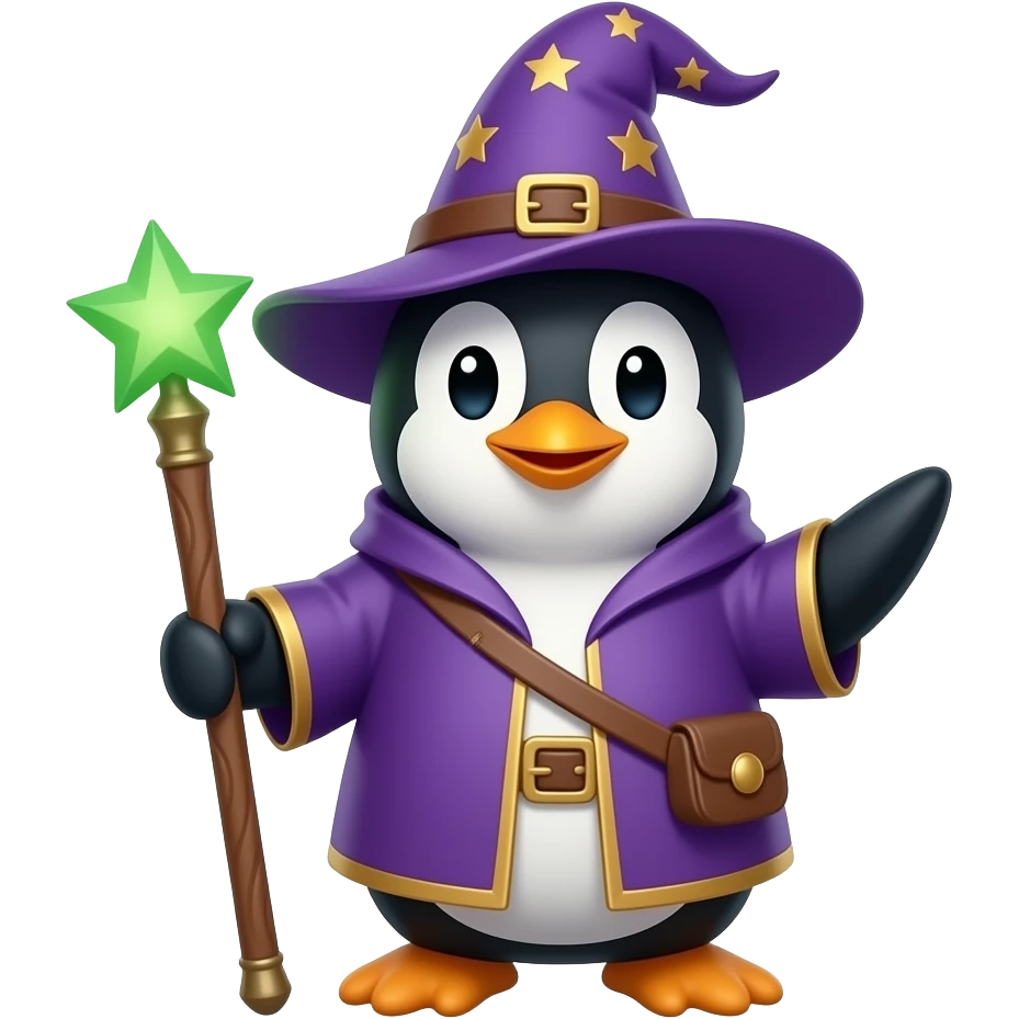 Penguin Wizard emoji