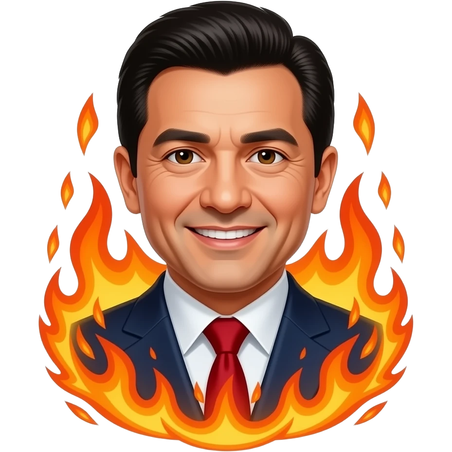 عکس رضا پهلوی که توی آتیشه emoji