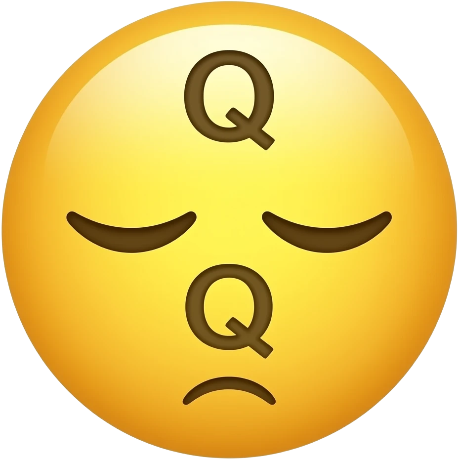 Q for Quiet yellow emoji emoji