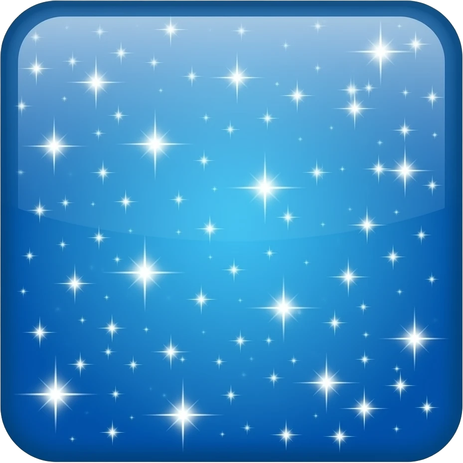 make a LOT of sparkles (all over) with a blue backround emoji