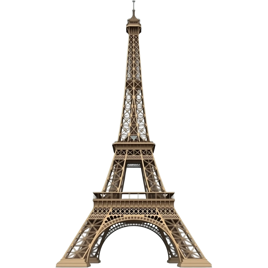 Upside down Eiffel Tower with point emoji