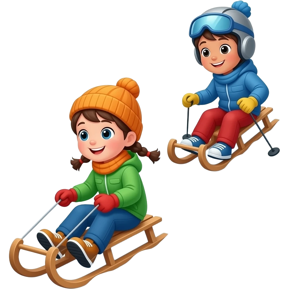 Зима дети горки emoji