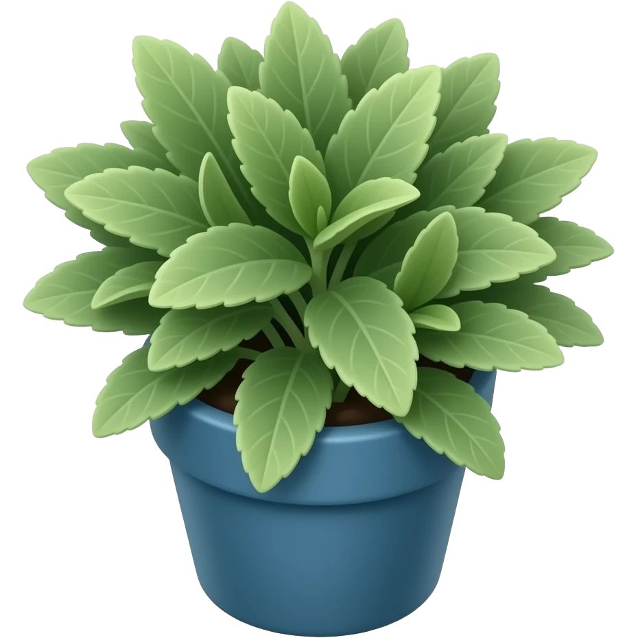 sage plant blue pot emoji