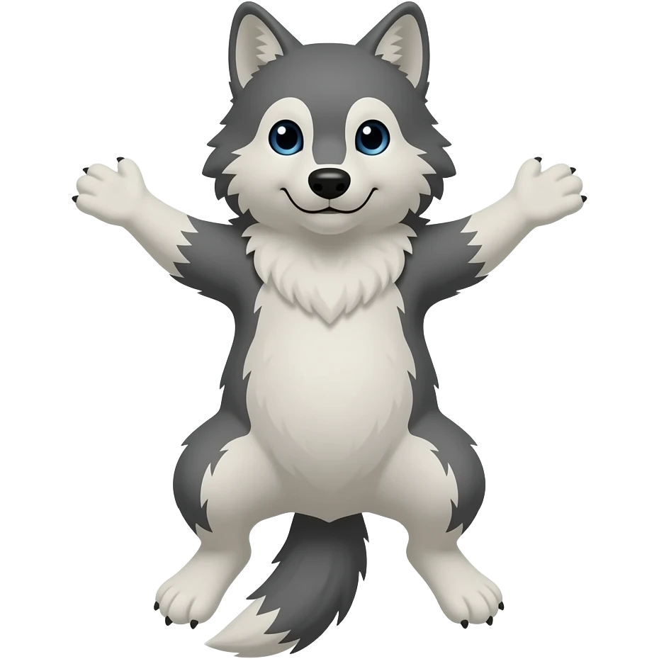 Wolf laying on back emoji