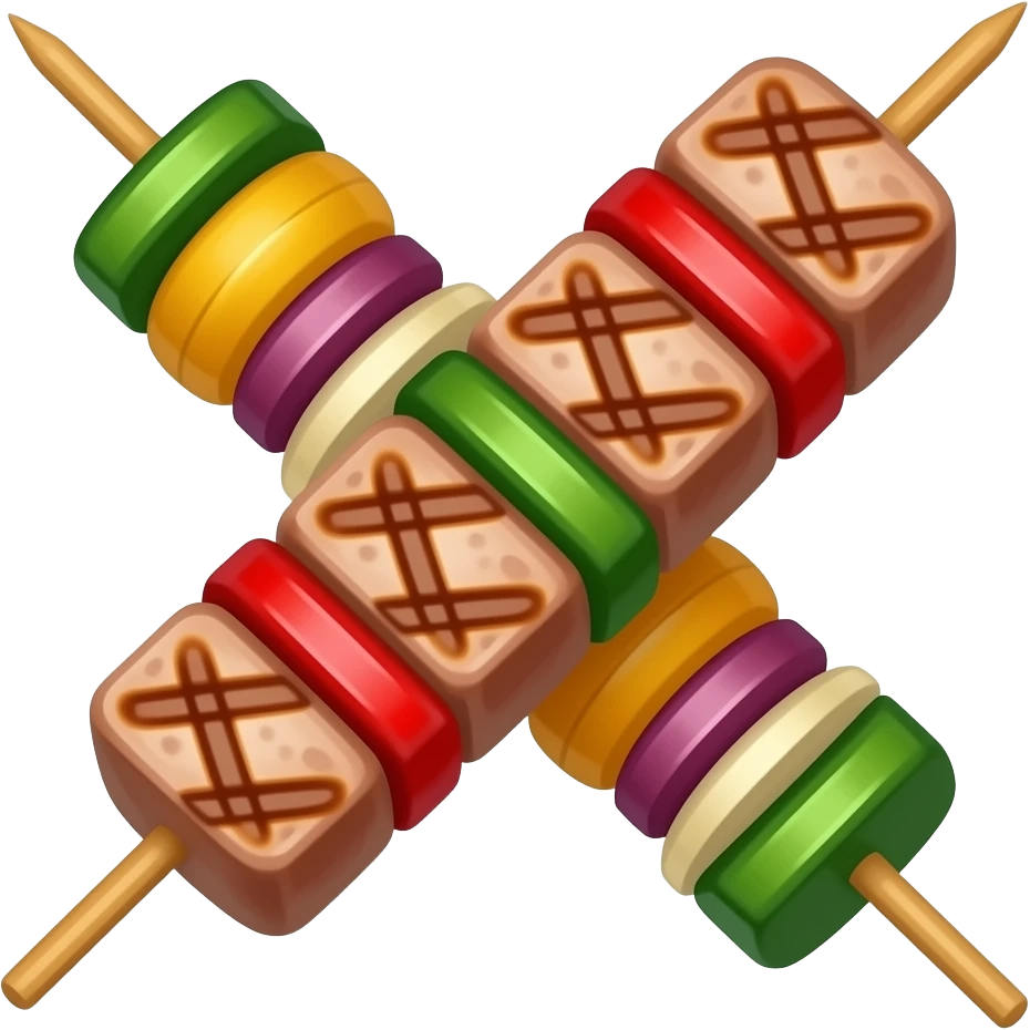 Pincho de carne asada de cerdo sin verduras emoji