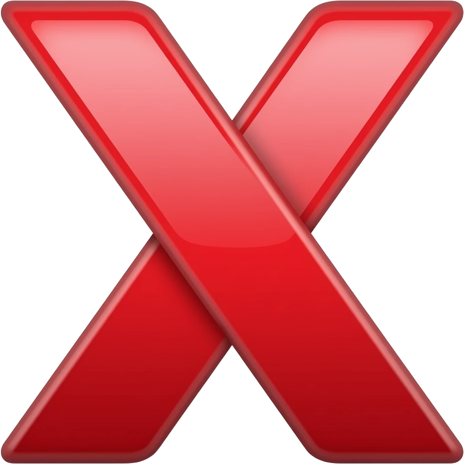 X roja emoji