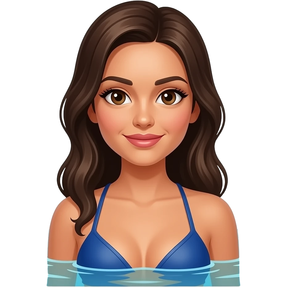 Une femme au bord de la piscine a Dubai emoji