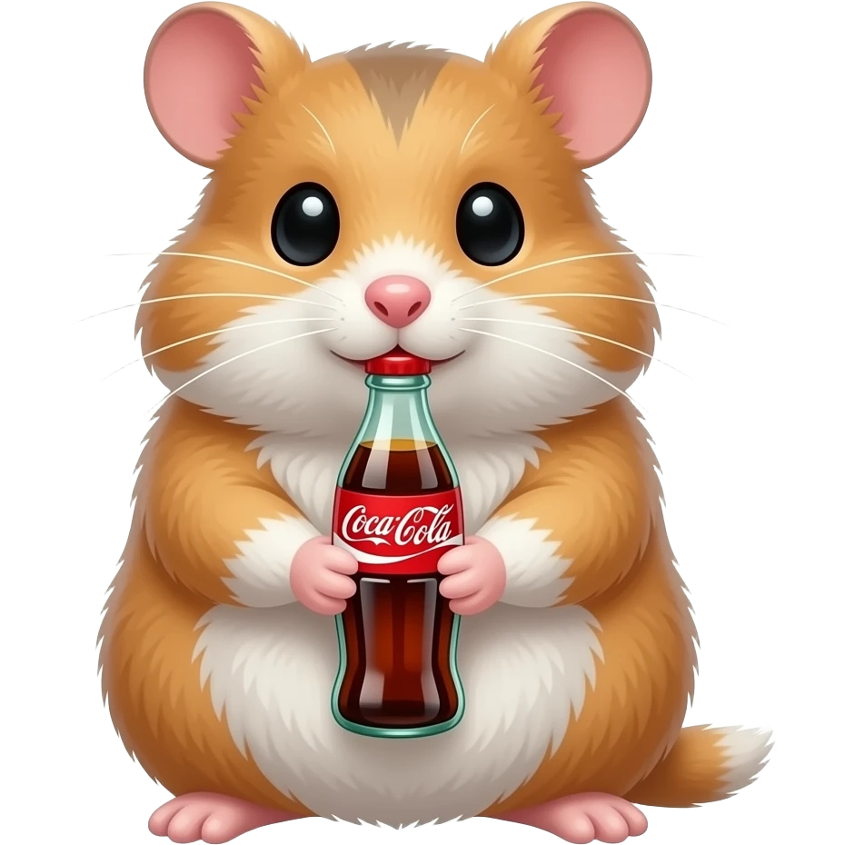 Hamster getting a Coca-Cola emoji