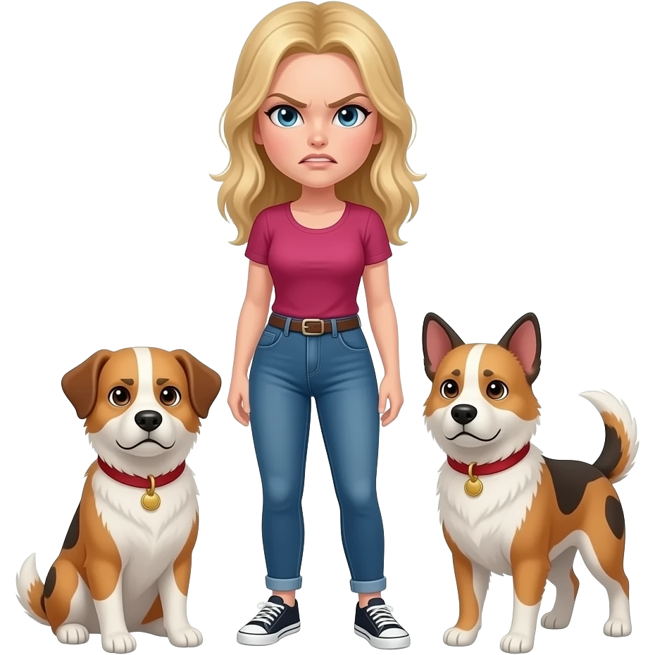 Angry Blonde Women And Their Dogs emoji