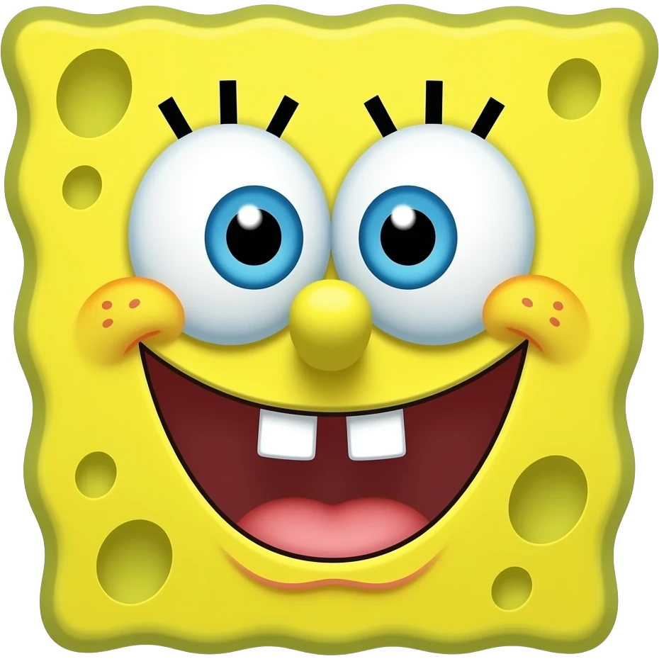 SpongeBob with his eyes wide and his mouth super wide emoji