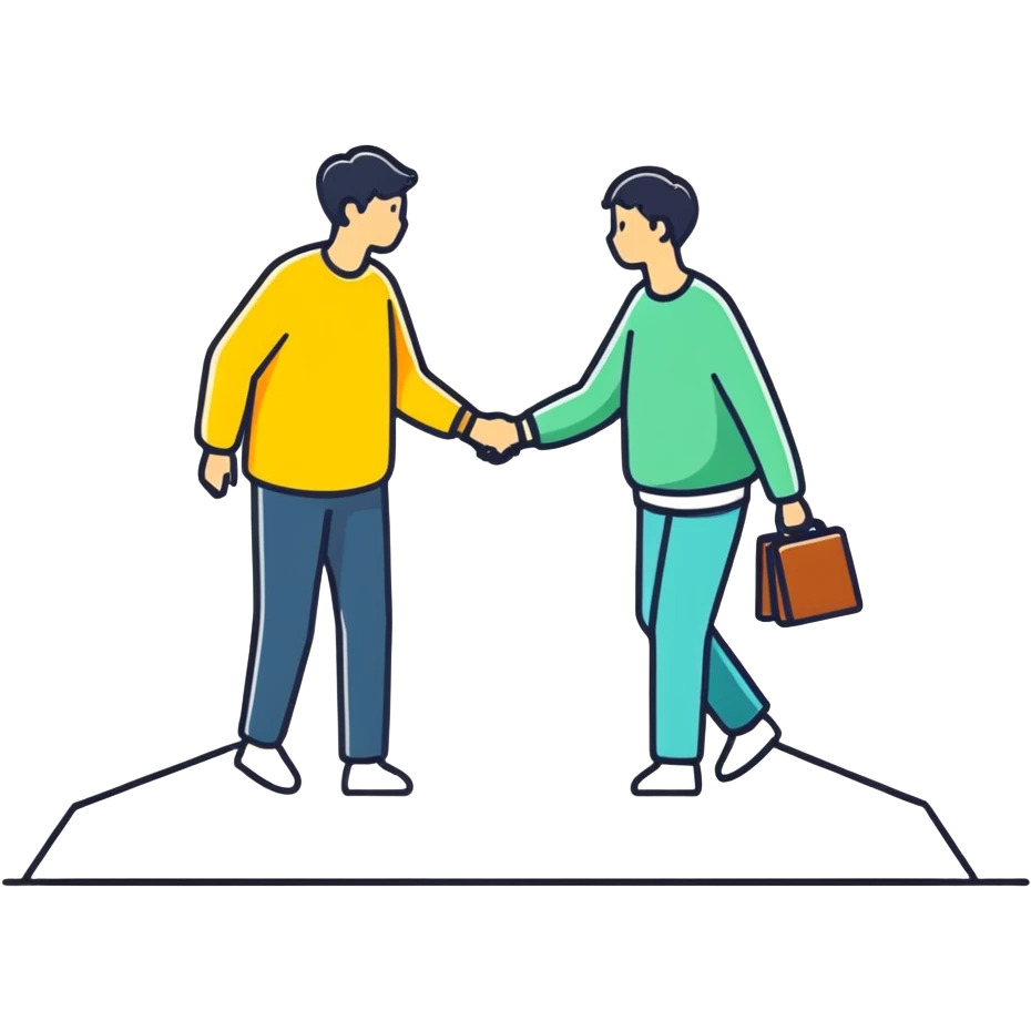 Two people dapping up emoji