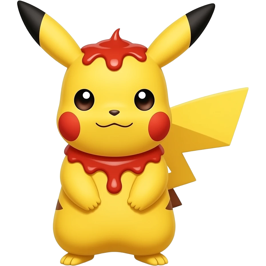 Pokémon pikachu with ketchup emoji