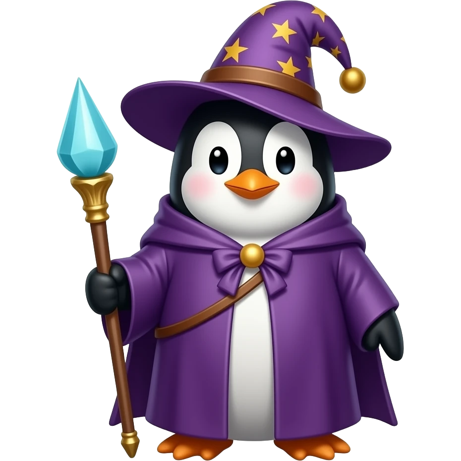 Penguin Wizard emoji | AI Emoji Generator