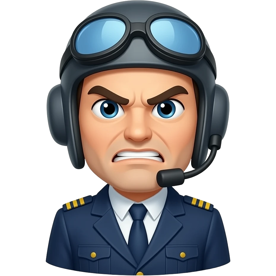 Angry pilot emoji | AI Emoji Generator