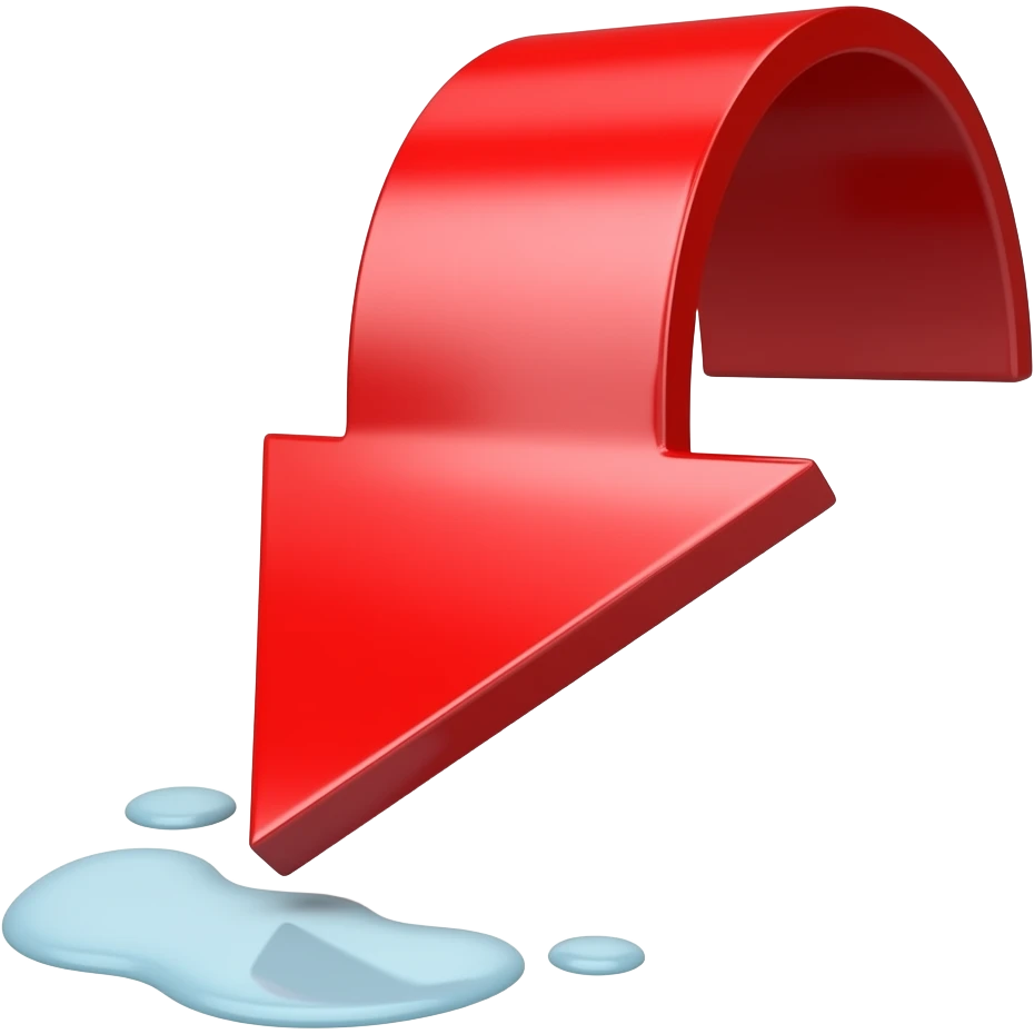 Document statistics report Arrow falling smoothly(red) emoji