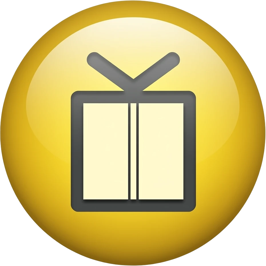 Yellow shiny circle with elevator symbol emoji