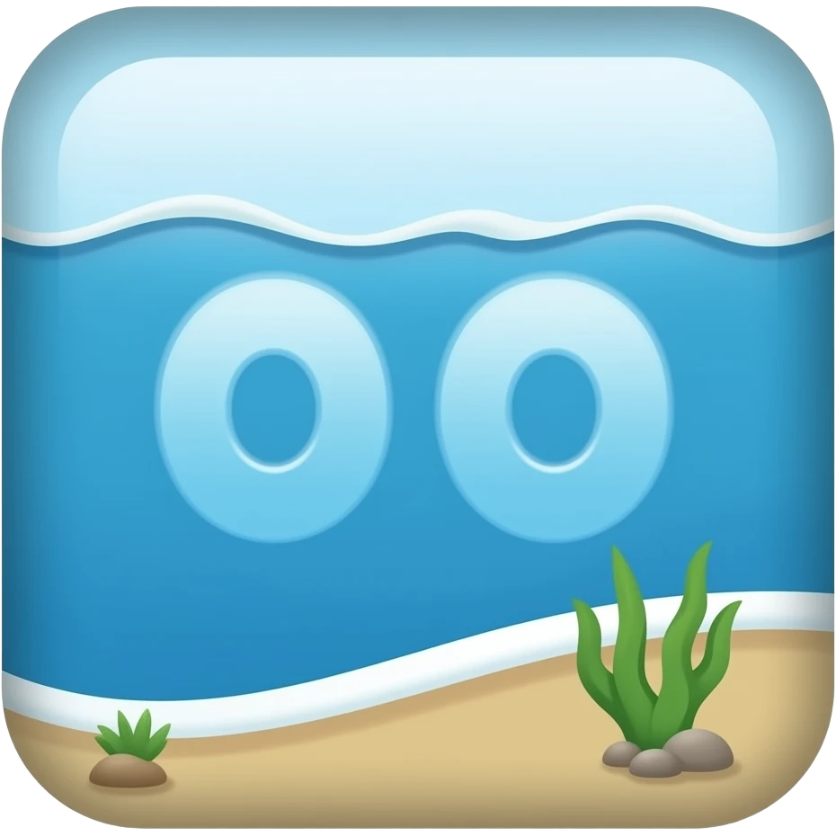 Sea emoji  tile looking from above no background emoji