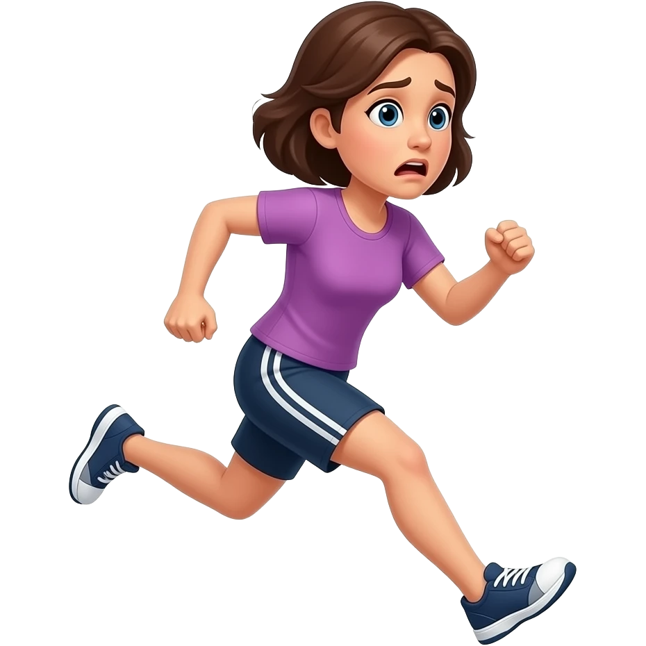 adult women running to right looking panicked emoji