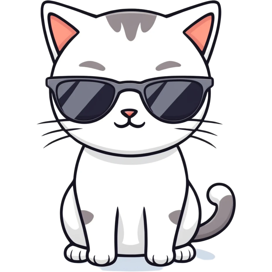 Cat with sunglasses emoji