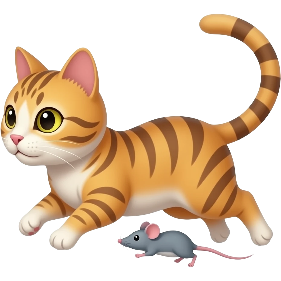 cat chasing mouse emoji