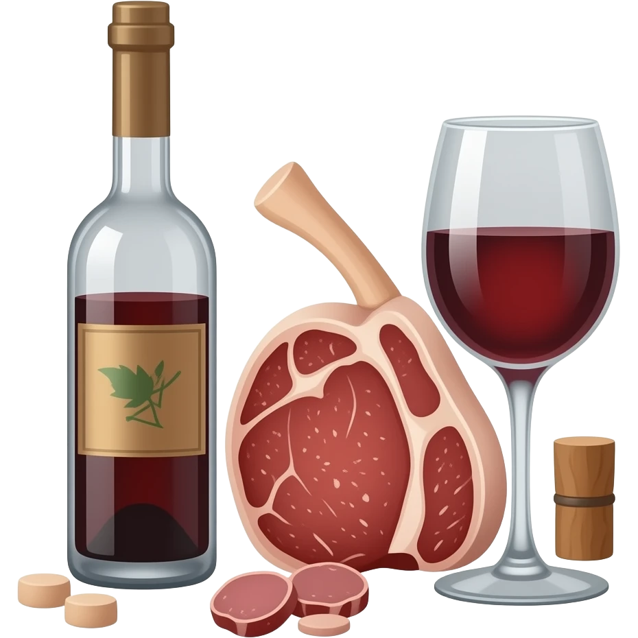 Chuleta y vino emoji