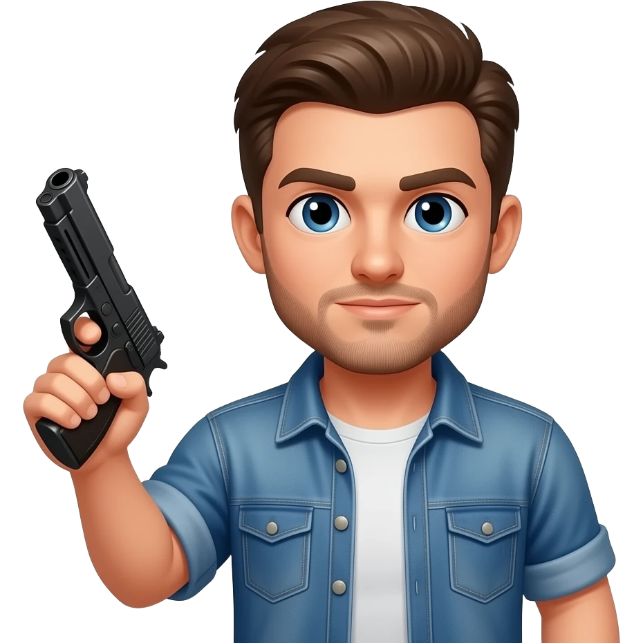 Cool guy with gun emoji