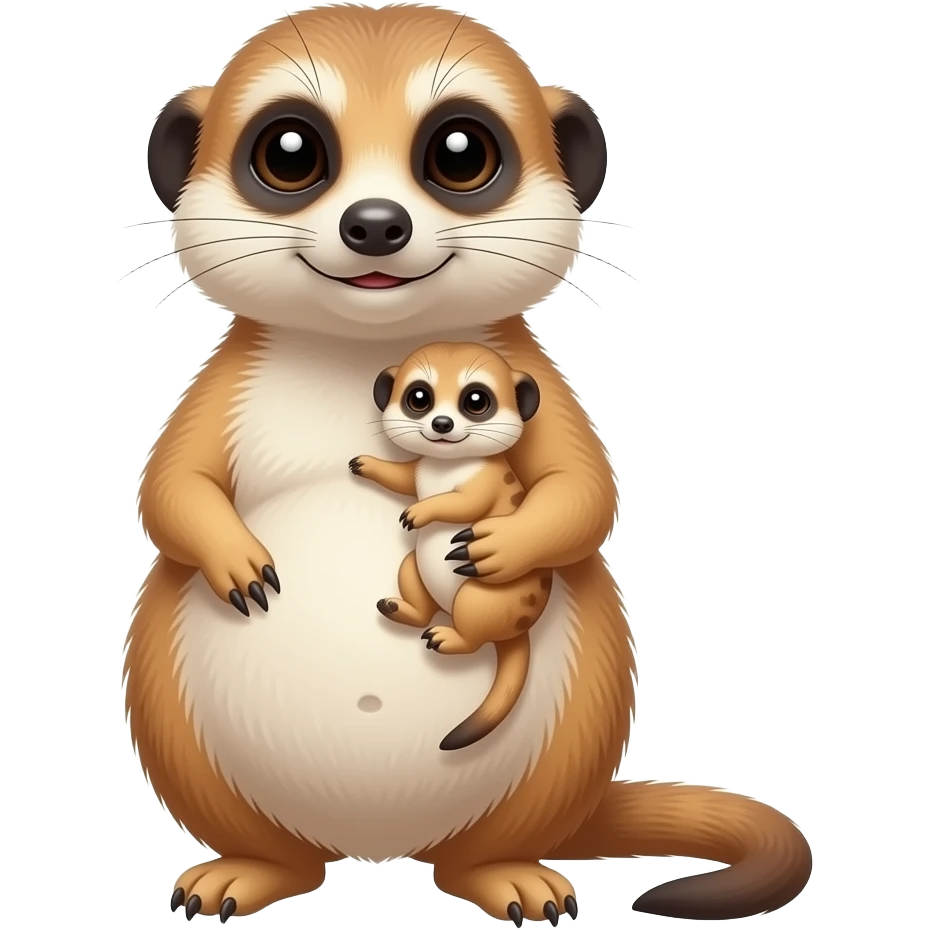 A female Meerkat now wants to give a try to walk,but with her fat stomach so big she has to get a grip of it and hold it up then cradle her food baby, it is a guessing game with her bun in the oven,but she knows she is just fat,her bellybutton makes agreement with clues. emoji