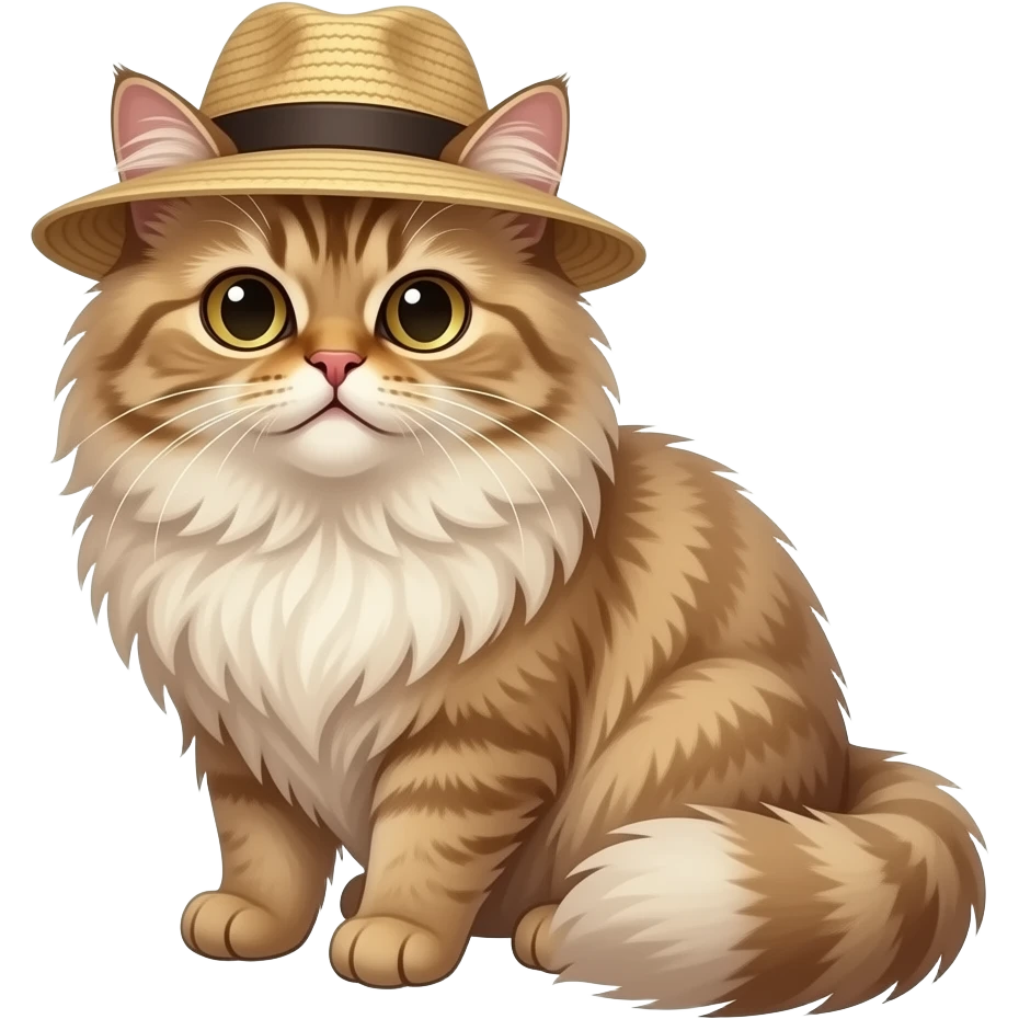 Persian Cat wearing Hat emoji