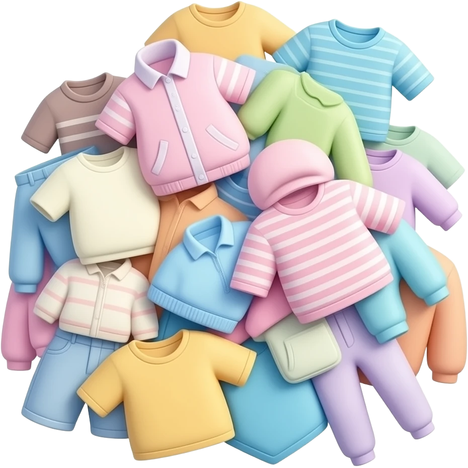 pastel clothes scattered pile emoji