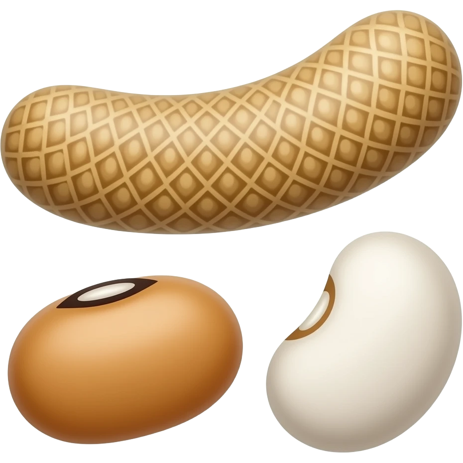 three Pinto Beans Sugar Beans emoji