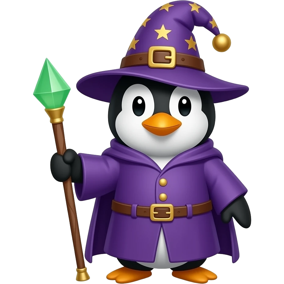 Penguin Wizard emoji